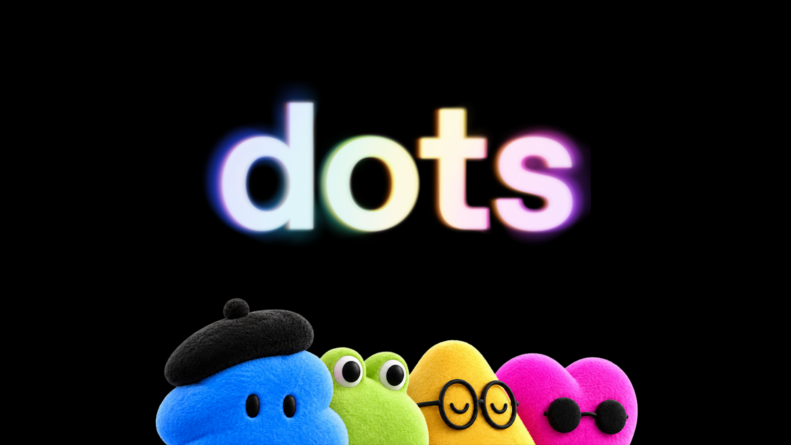 dotsの文字と4体のキャラクターを配置したOpenAI公式発表画像